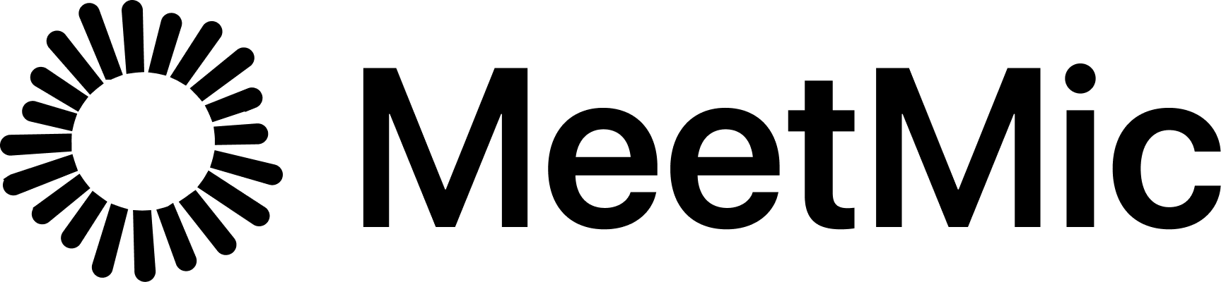 MeetMic wordmark, black on light