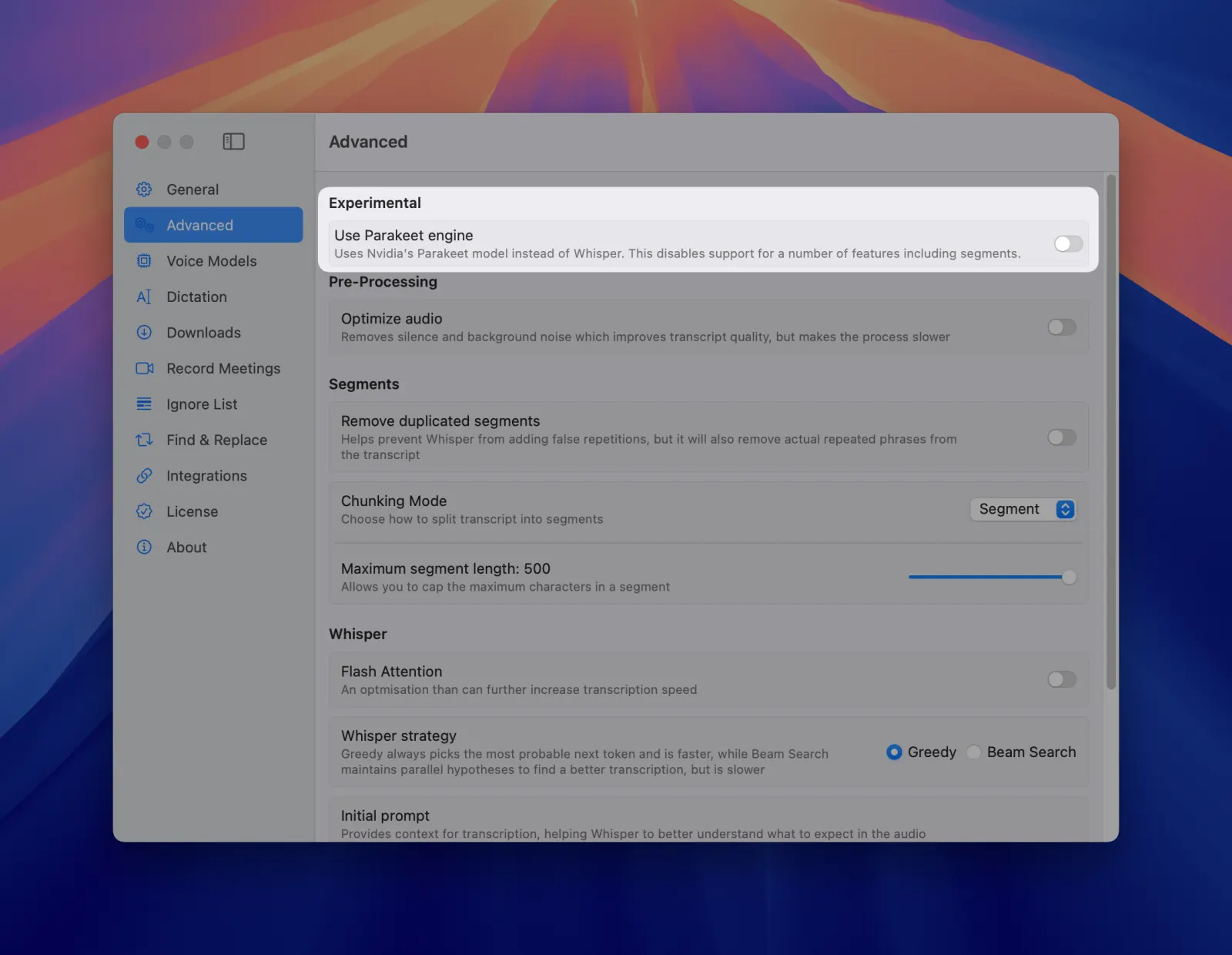 MeetMic 1.12 - Support of Nvidia Parakeet (Experimental)