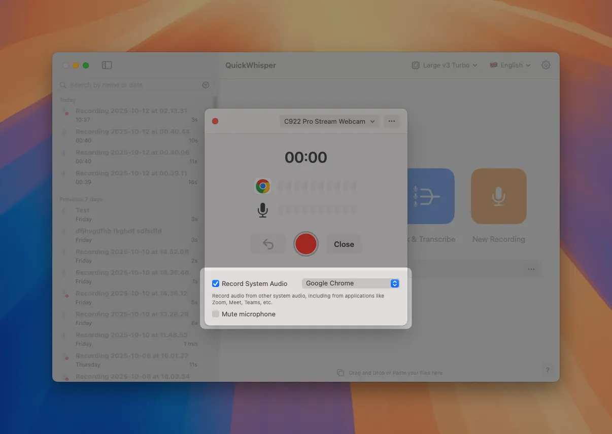 MeetMic 1.14 - App-Specific Audio Recording
