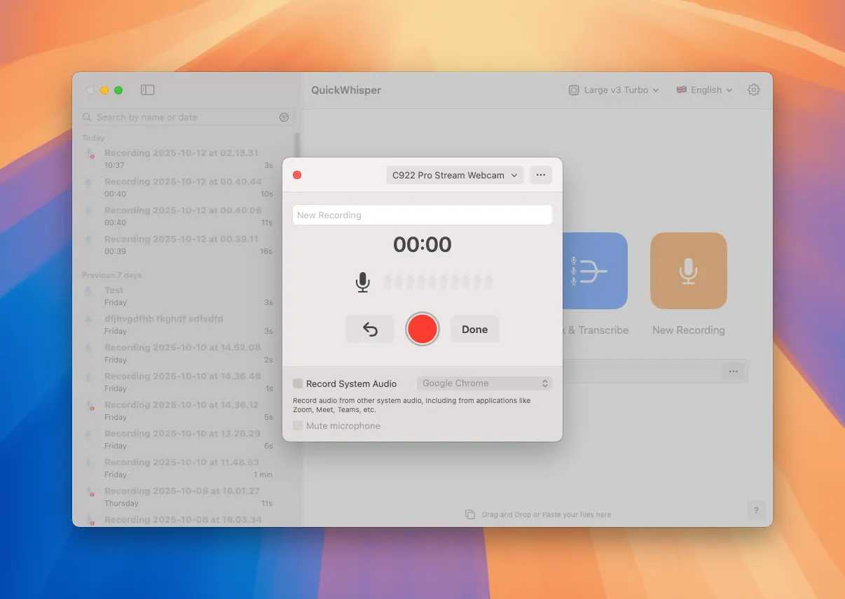 MeetMic 1.14 - Edit Recording Title