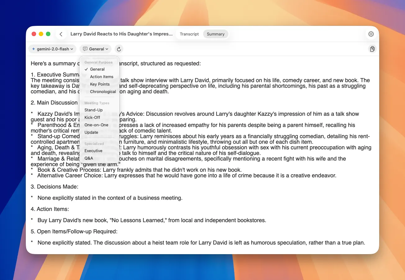 MeetMic 1.16 - AI Summaries (BYOK)