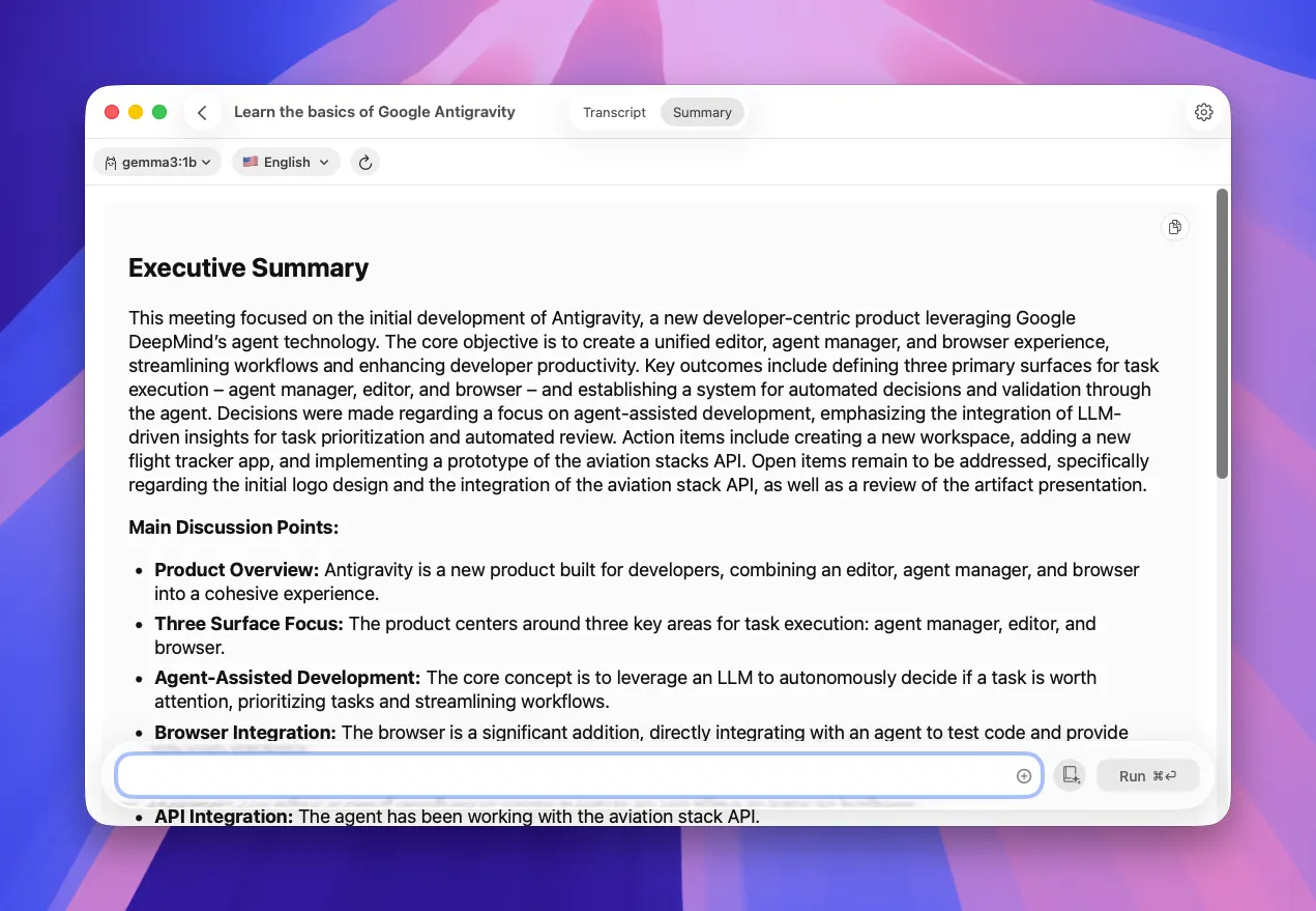MeetMic 1.18 - On-Device AI Summaries