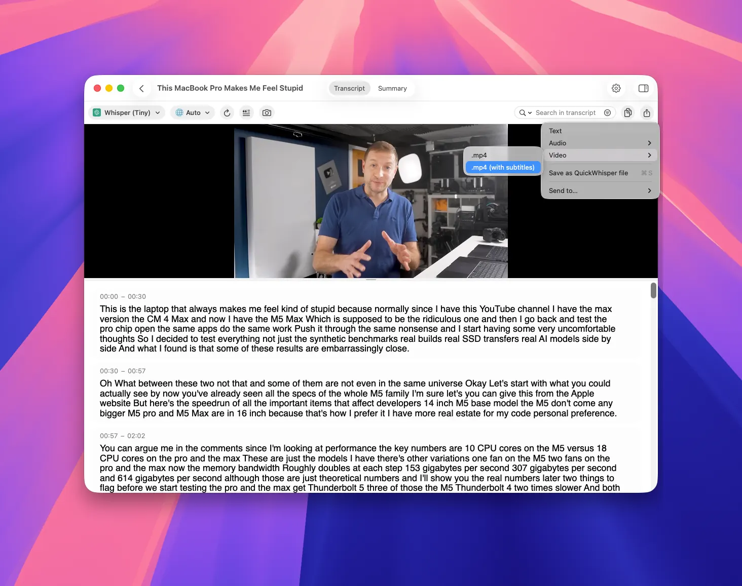 MeetMic 1.28 - Video Subtitle Export