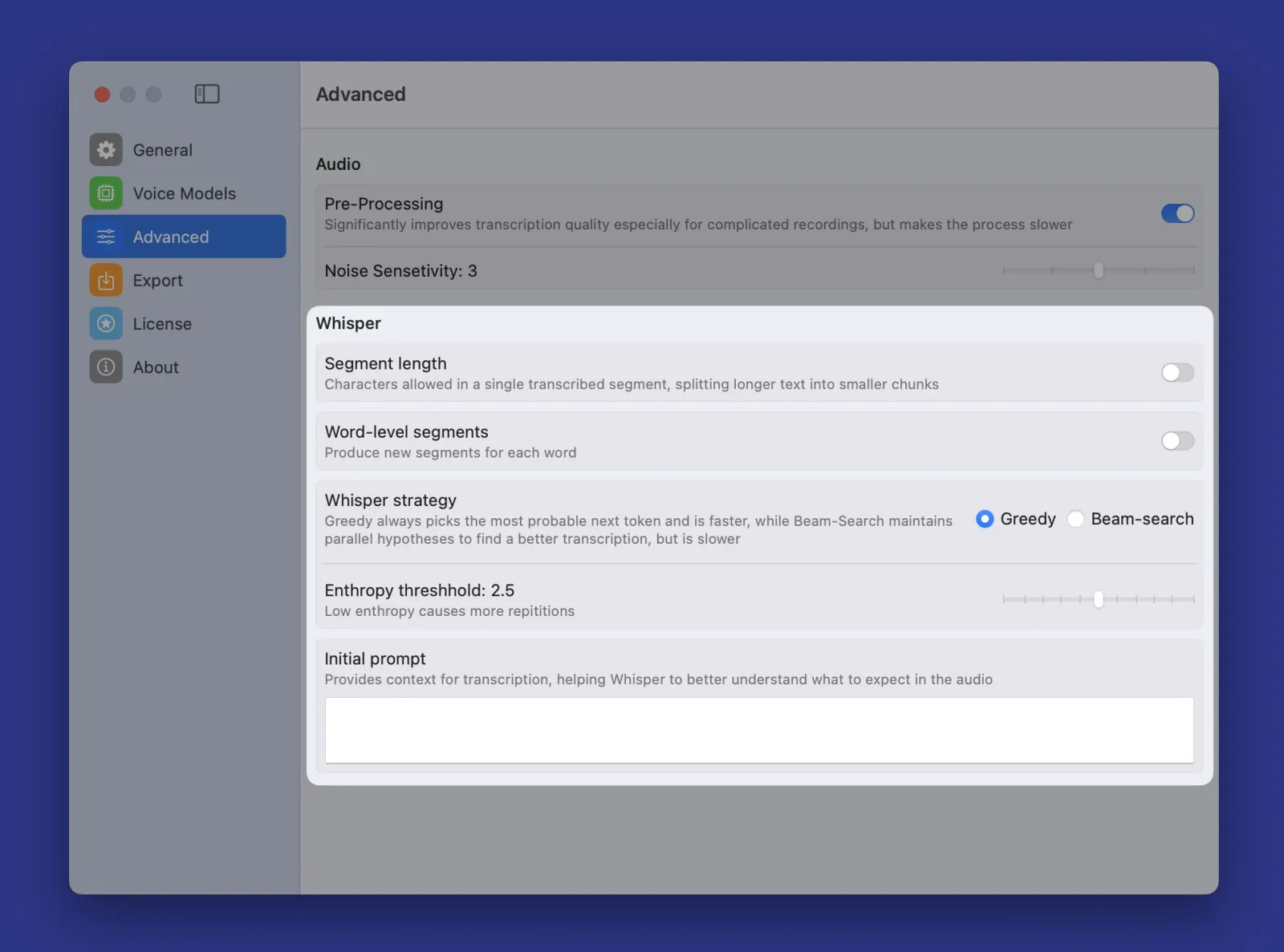 MeetMic 1.5 – Search in Transcripts & Labels - Advanced Settings
